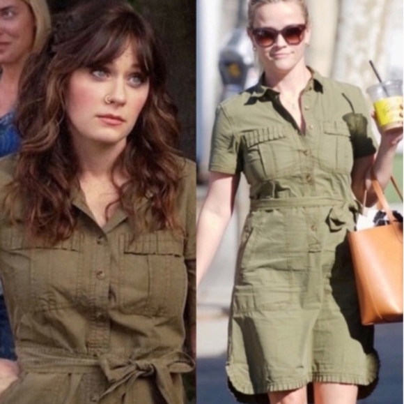 J. CREW Utility Shirt Ruffle Belted Dress - Khaki - Picture 2 of 8